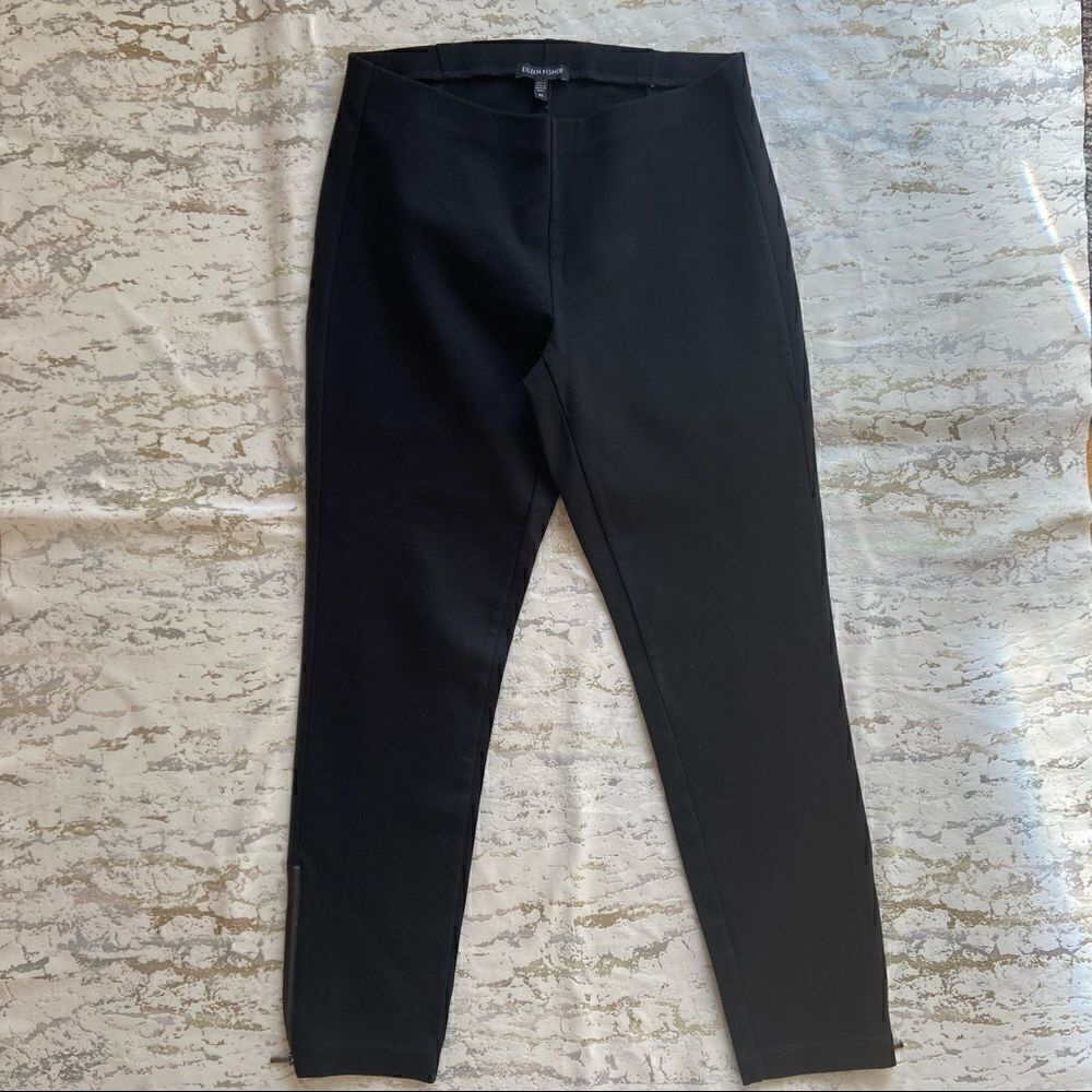 Eileen Fisher Zipper Detail Mid Rise Leggings